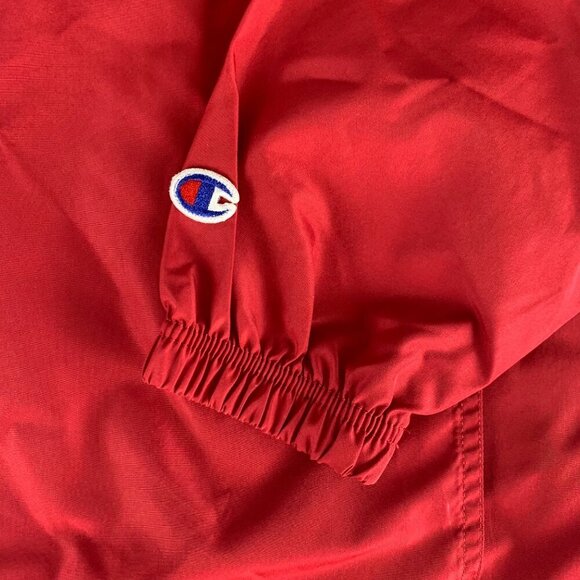 Arkansas Razorbacks NCAA Red Champion 1/2 Zip Hooded Pullover Windbreaker Large - Picture 3 of 7